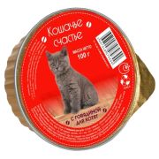 Кошачье счастье 100 г д/котят с говядиной  ламистер  1/20