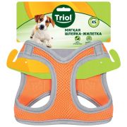 Шлейка-жилетка мягкая нейлоновая оранжевая XS, обхват груди 320-360мм, Triol