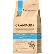 GRANDORF CAT 400 гр.White Fish&Turkey SKIN&CARE (Белая рыба с индейкой - забота о коже и шерсти для кошек)