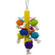 Игрушка WOGY д/птиц Столбик 20х13см с шариками из ротанга, микс арт.2025-0548 Код275672