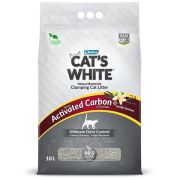 Наполнитель CATS WHITE д/кошек КОМКУЮЩИЙСЯ Activated Carbon Vanilla с акт.углем и ароматом ваниль 10л
