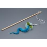 Игрушка д/кошек Дразнилка WOGY Шарик мех с бусинками, колокол. и червячком на дерев. палочке микс арт.10123-0896 Код272319