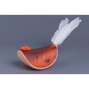 Игрушка д/кошек кормушка WOGY Неваляшка 14х7см с пером 15см и колокольчиками, микс арт.2024-3326 Код273341