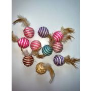 Игрушка д/кошек Джутовый шарик с пером sh-05049