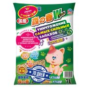 Наполнитель ЯПОНИЯ д/кошек ДРЕВЕСНЫЙ КОМКУЮЩИЙСЯ аромат кипариса 7л/2,5 кг 829700