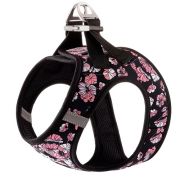 TrueLove шлейка д/соб мягкая черная Розовые маки р.М 32-34/44-48см