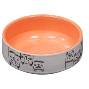 Миска керам. 0,35л оранжевая 3 кота 12,5см, арт. JK34759, Jack&king