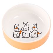 Миска керам. 0,35л оранжевая с зайчиками 12,5см, арт. JK34872, Jack&king