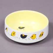 Миска керам. 0,35л желтая с птичками 12,5см, арт. JK34810, Jack&king