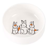 Миска керам. 0,35л белая с зайчиками 12,5см, арт. JK34865, Jack&king