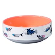 Миска керам. 0,35л оранжевая Рыбки 12,5см, арт. JK34766, Jack&king