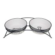 Миски керам. на подставке 0,58л*2 Косточки 5831