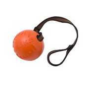 Игрушка д/собак Мяч с канатом малый 5 см. Doglike (оранжевый-черный-черный)