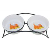 Подставка с керамическими мисками «Рыжие котята» (2х0,27 л.) 5817