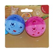 Игрушка д/кошек Мяч с лапками звенящий пластиковый 2 шт. (5 см.) 5503