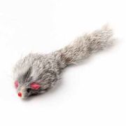 Игрушка д/кошек Мышка нат.мех Серая 8см Keik