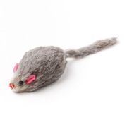 Игрушка д/кошек Keiko Мышка нат.мех Серая 10см (Новая)