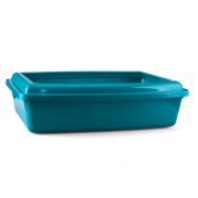 Туалет д/кошек 43*32,5*12см Вака Премиум глубокий с бортиком+СОВОК(морская волна) 92667  1/10