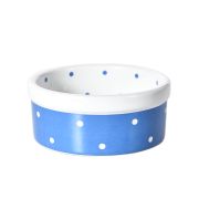 Миска керам. 8.5*8.5*3.5cm 9119 голубая в бел горошек