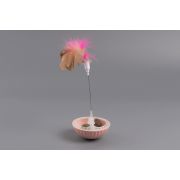 Игрушка д/кошек неваляшка WOGY д/кошек 26х10см с дразнилкой Перо на металлической палочке и мятными шариками 2шт арт.2025-2261 Код276040