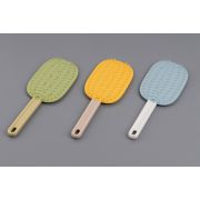 Щетка WOGY д/вычесывания животных 20х7х1см двусторонняя с ручкой, силикон, микс арт.2025-2468 Код276147