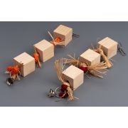 Игрушка WOGY д/птиц Кубики 37х13х5см составная на канате с растительным волокном, микс арт.2025-0551 Код275673