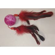 Игрушка д/кошек WOGY Шар d=4.7см с колокольчиком и подвижными перьями 2шт, l=45см, микс арт.2024-0884 Код273225