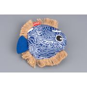 Игрушка д/кошек NUNBELL  Рыба мягкая 14х14х4см с кошачьей мятой, джутовые плавники, шуршит, синий арт.2025-2551 Код276320