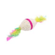 Игрушка д/кошек WOGY Веретено с перьями 8х4см микс арт.10922-8563