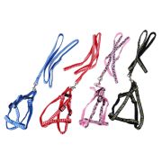 Набор д/собак 2пр: поводок 120х1см/шлейка микс 2864