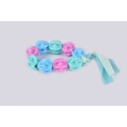 Игрушка д/собак Кольцо с веревкой (шариками) цветное d=10.5см 2876 1/12