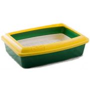 Туалет д/кошек 43*32,5*12см Вака глубокий полный комплект (зеленый) 1/10-