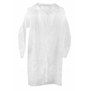 Халат мед.однор.120 см. р-р52-54.белый. рукав на резинке (уп 5 шт)
