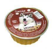 Собачье Счастье 125 г д/соб Мясное ассорти в желе   (ламистр)1/16