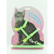 Набор д/кошек 2пр: поводок 120х1см+шлейка микс 0313