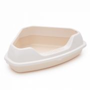 Туалет д/кошек 55,5х41,5х15см угловой  ALTA с бортом бежевый