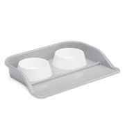 Миска набор ALTA c двумя мисками 0,3л для животных на подставке серый