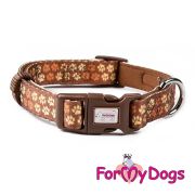 Ошейник «Лапки» коричневый (L; 5373