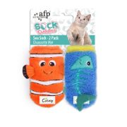 Игрушка д/кошек Носочки морские c кош.мятой и актинидией 2шт All For Paws Sock 12,5*6*1,5см