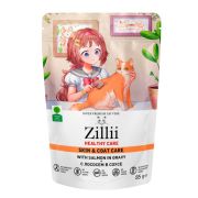 ZILLII Cat 85г Skin & Coat Care HEALTHY CARE влажные д/кошек. Поддержка здоровья кожи/шерсти Лосось в соусе 5681 1/24