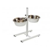 Подставка универсальная «Double Diner»2,8 литра белые миски 3100 (D)