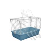 №1 Клетка для кролика, 2 боковых двери, 60*36*40, голубая, 1*4