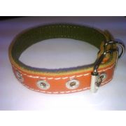 Ошейник №20 32-40см брезент+ кожа 34-42см Арт028
