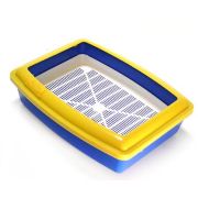 Туалет д/кошек 43*32,5*12см Вака глубокий полный комплект (синий)  1/10