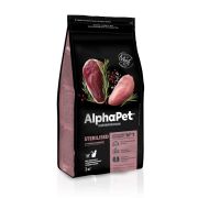 AlphaPet Superpremium 3 кг д/кошек и котов взрослых стерилизованных с уткой и индейкой 1/3  1713